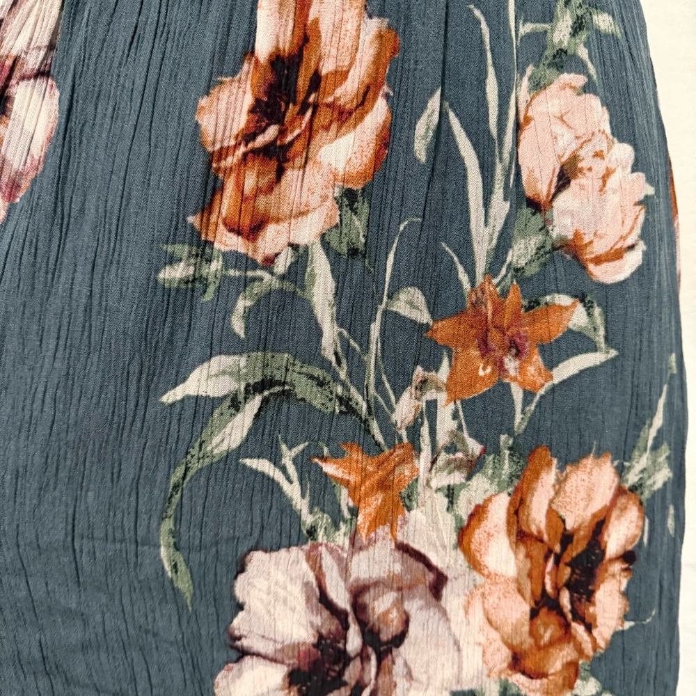 ILLA ILLA Dark Teal Floral Maxi Dress Size S - Picture 7 of 8